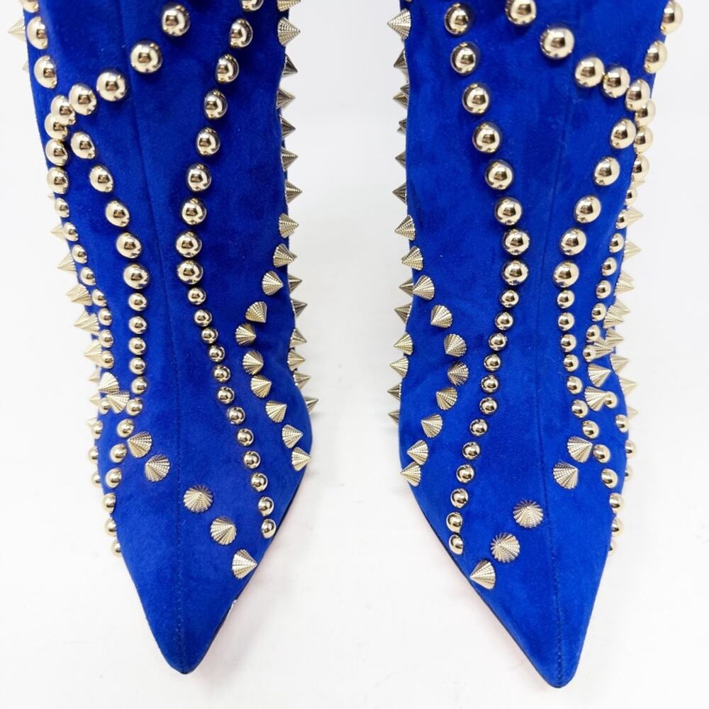 Christian Louboutin Astrilarge Booty Pika Studded Spike Suede Boots Size EU 37 - Picture 4 of 13